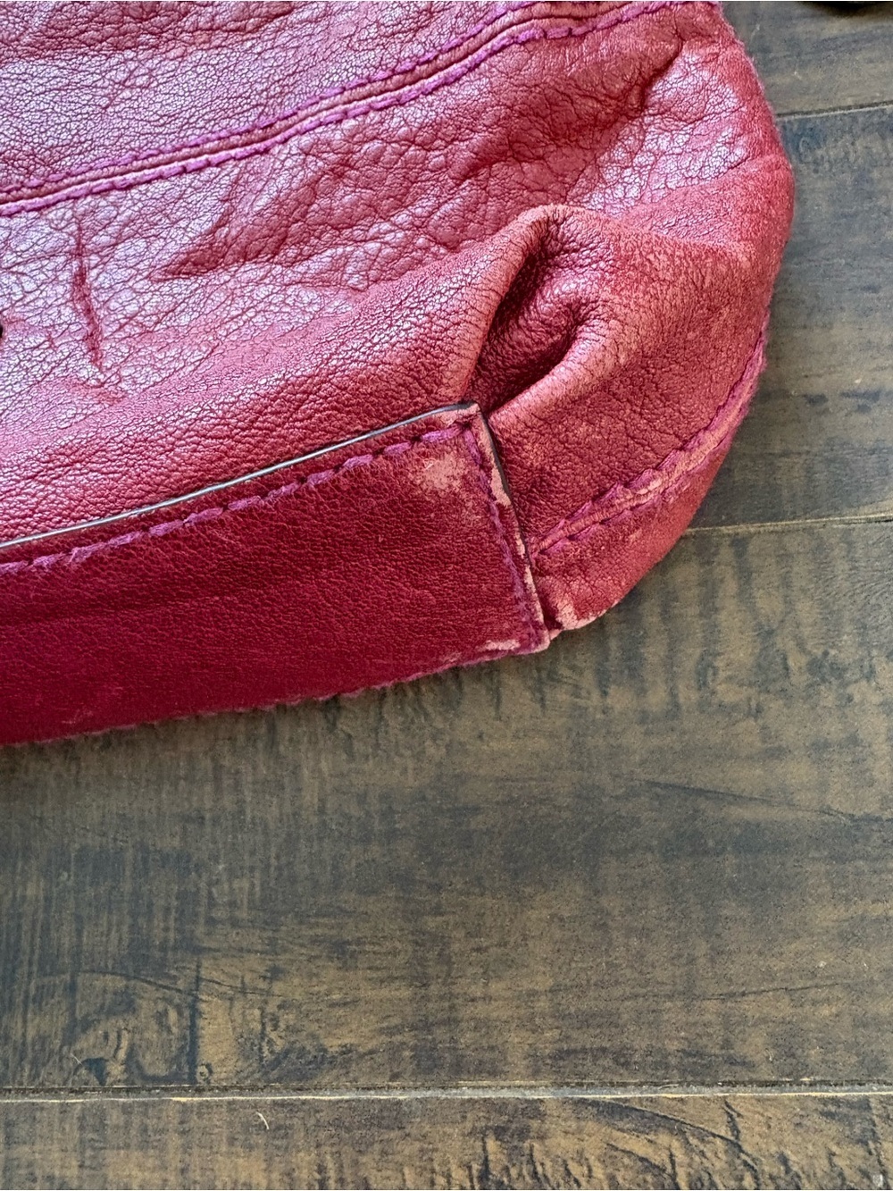 Vintage Long Live  Red Leather Shoulder Bag - Picture 7 of 14